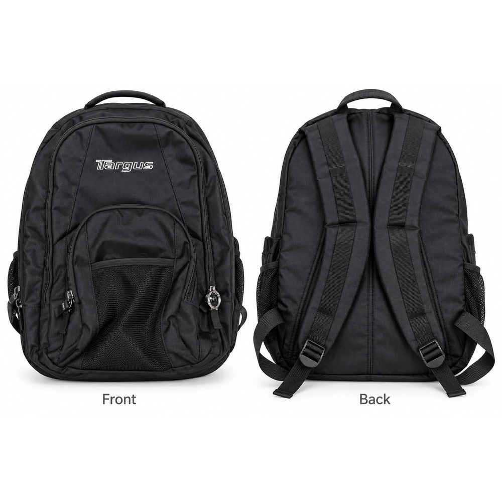 Targus Backpack Unisex OS Black Laptop Sleeve Media Port Commuter Bag